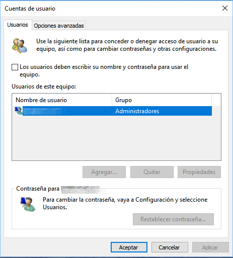 windows sense contrasenya